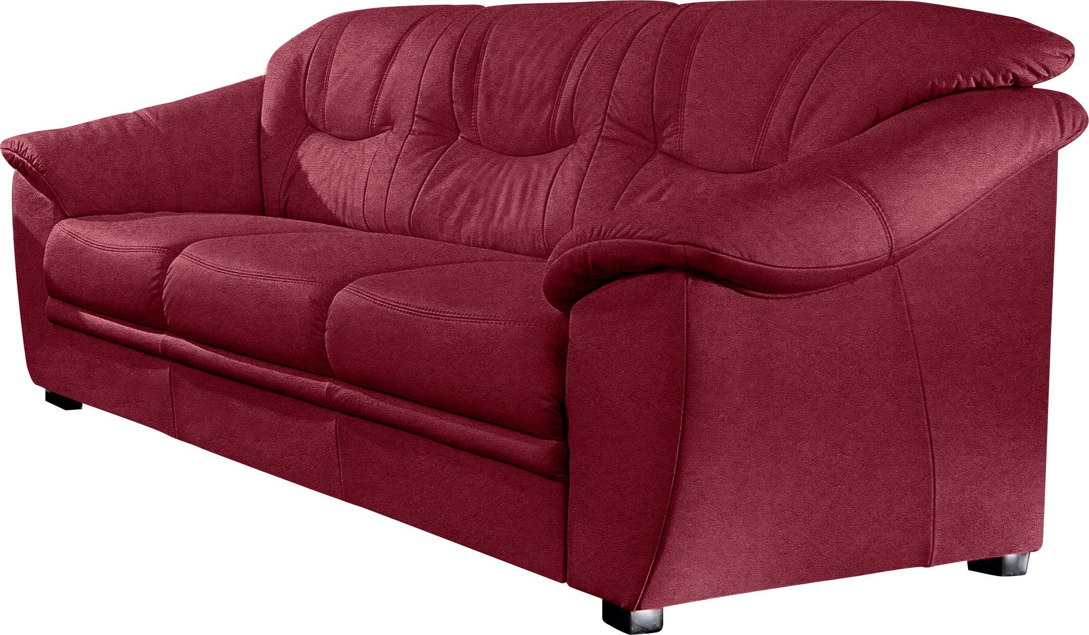 sit&more 3-Sitzer Savona, B: 198 cm, Federkern, Komfortsitzhöhe 46 cm, optional Schlaffunktion, Liegefläche 190x137cm, Stoff- & Lederauswahl