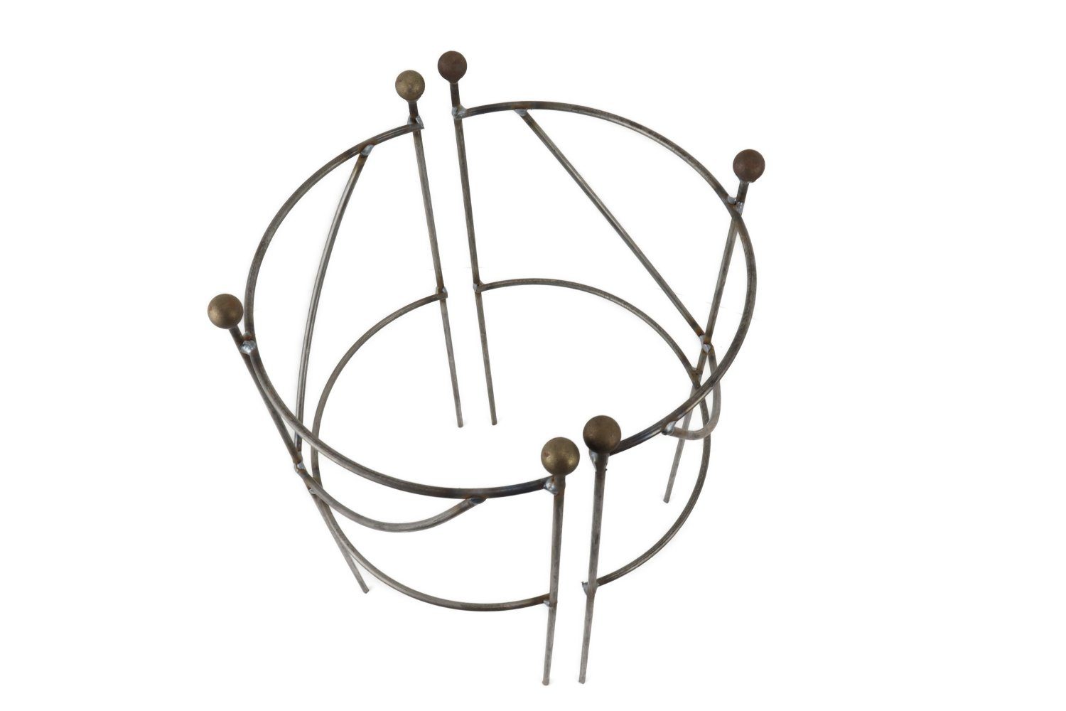 Hirsch Terracotta Rankgitter Staudenhalter halbrund H:50 B:30 T:16cm stabil massiv Edelrost, handgefertigt – Bild 5 von 5