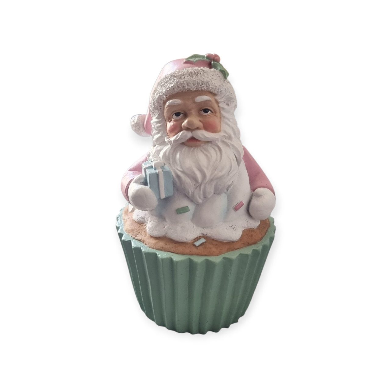 Weihnachtsfigur Dekofigur Cupcake Weihnachtsmann 14,5 x 9 x 9 cm
