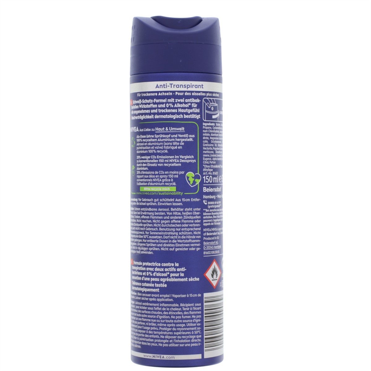 Nivea Deo-Spray 5 x NIVEA MEN Dry Impact Deo Spray je 150ml Antitranspirant 72h
