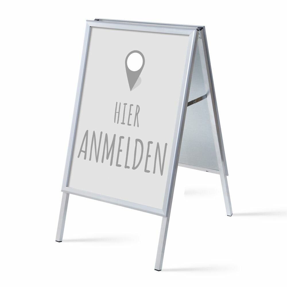 Standregal A1 - Komplett-Set - Hier Anmelden Deutsch - Grau/Schwarz