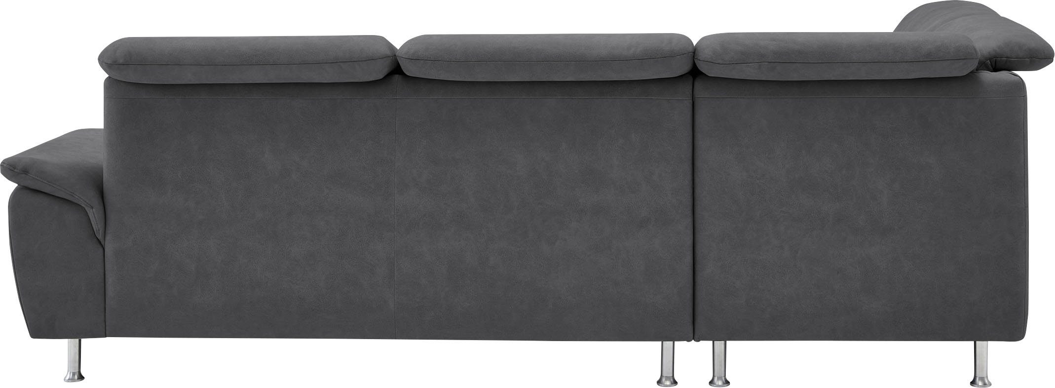 CALIZZA INTERIORS Ecksofa Federkern, Garnet, inklusive Kopfteilverstellung, mit Bettfunktion wahlweise