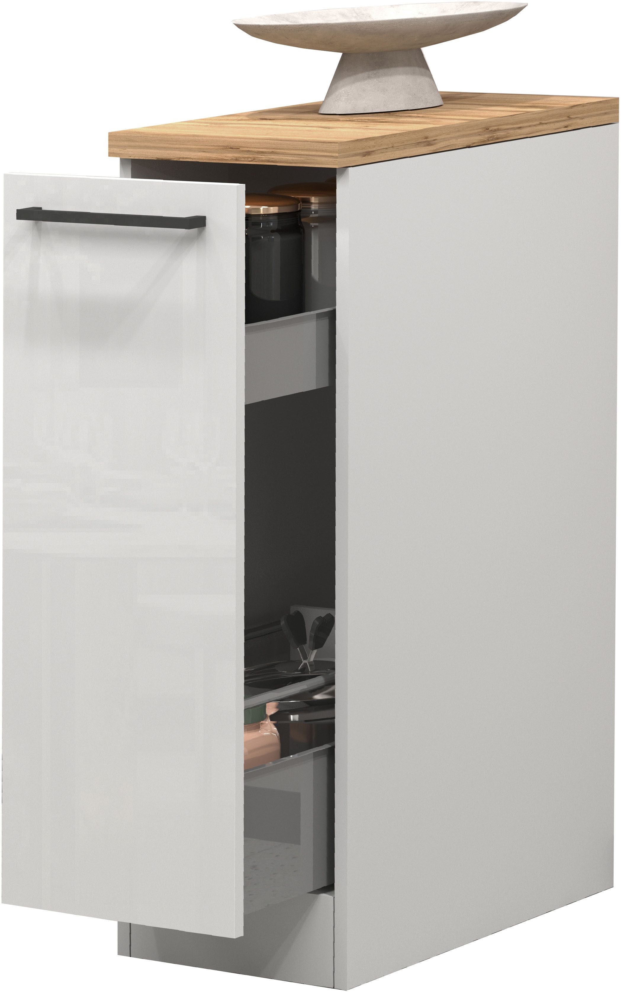 KOCHSTATION Apothekerschrank KS-Sole,Apothekerkommode Breite/Höhe 30/85 cm, Anbau-und Unterbau möglich