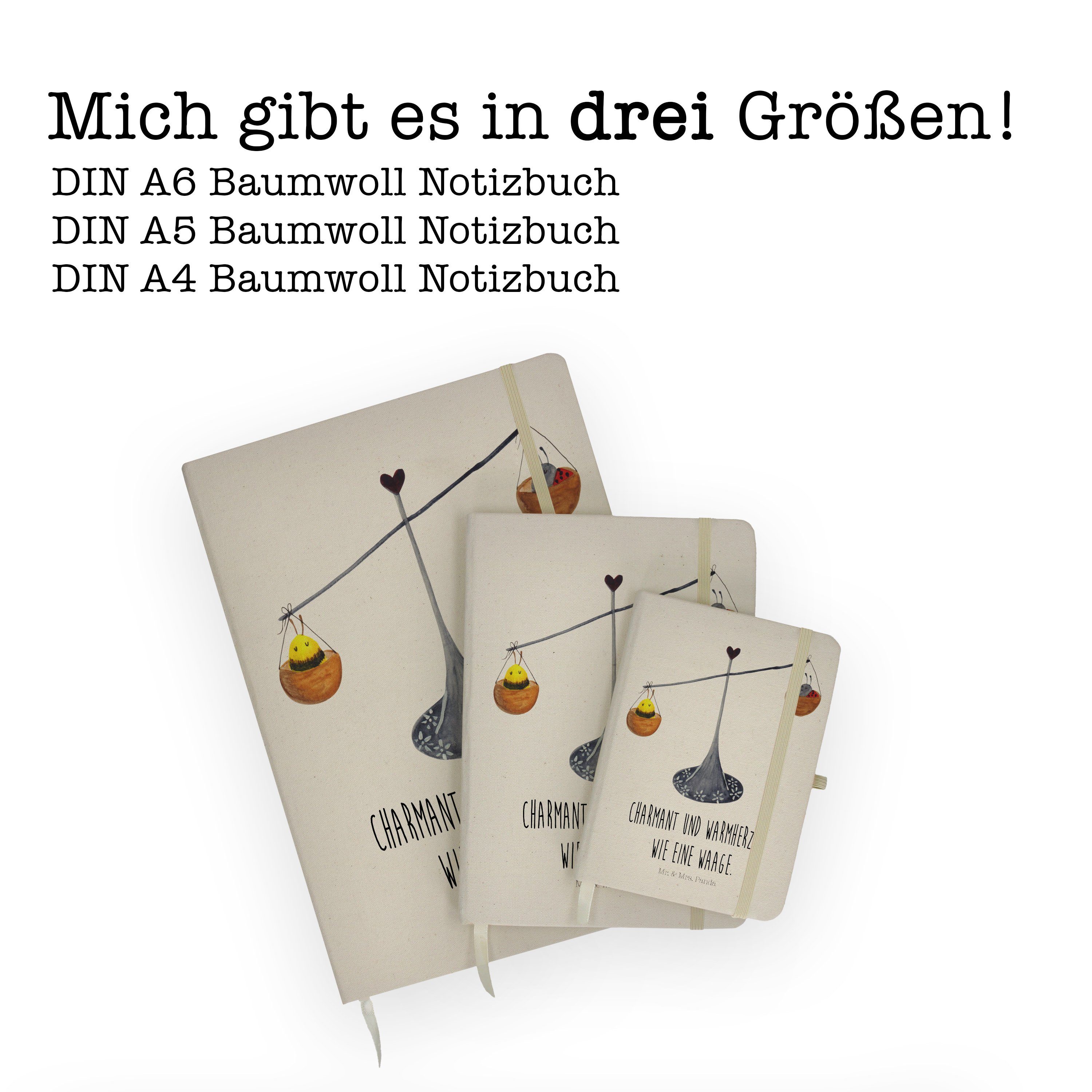 Panda Hummel, Waage & Notizbuch - Mrs. Mr. - & Mrs. Sternzeichen Adr Transparent Panda Mr. Schreibheft, Geschenk,