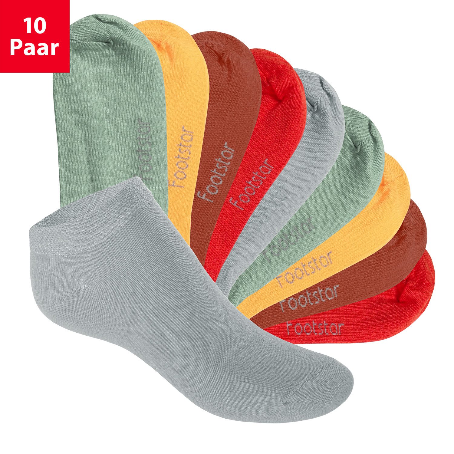 Footstar Kurzsocken EVERYDAY! 10 Paar Kinder Sneaker Socken Kurze Socken