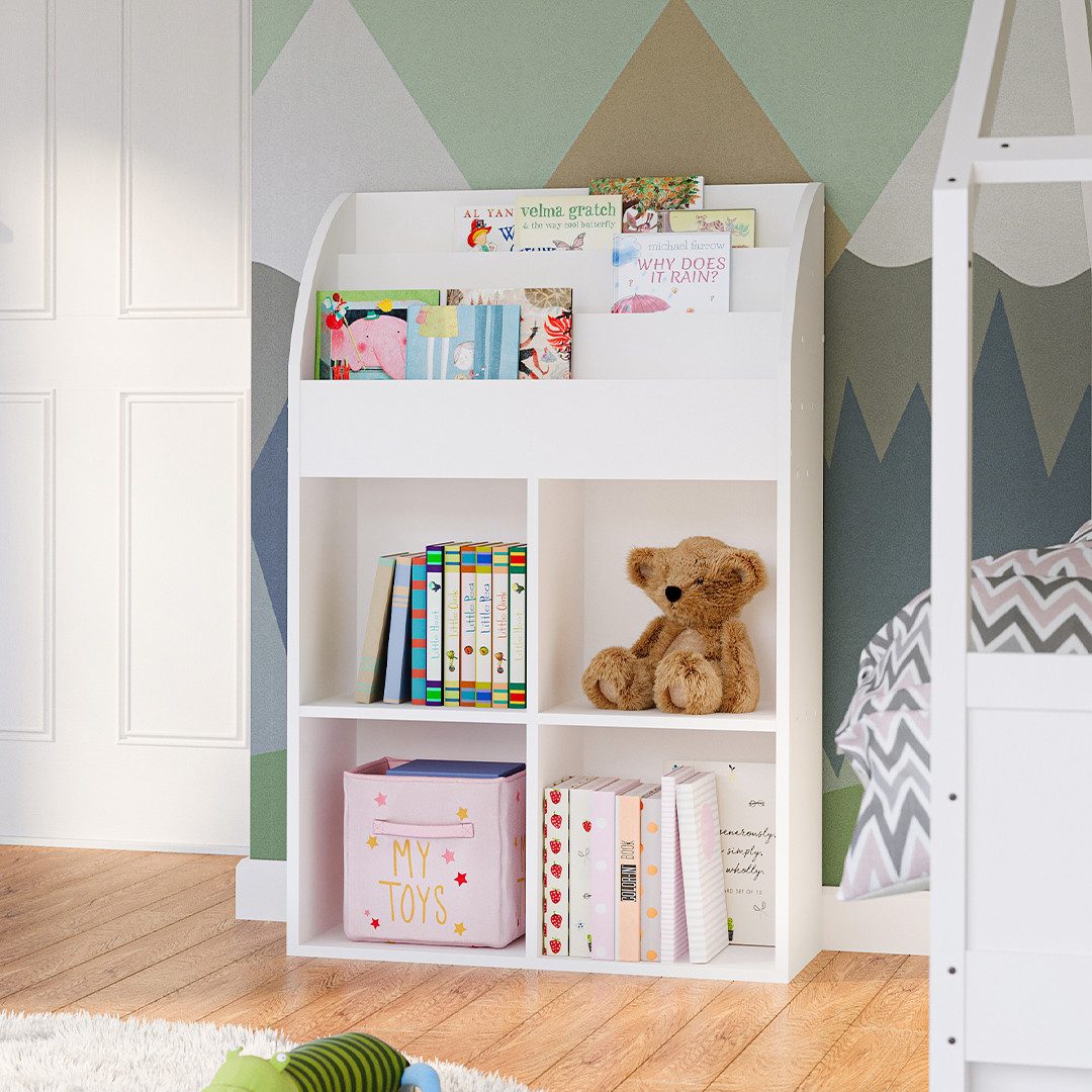 Bellabino Kinderregal Koro mit Fächern und Stauraum, weiß, Bücherregal, Spi günstig online kaufen