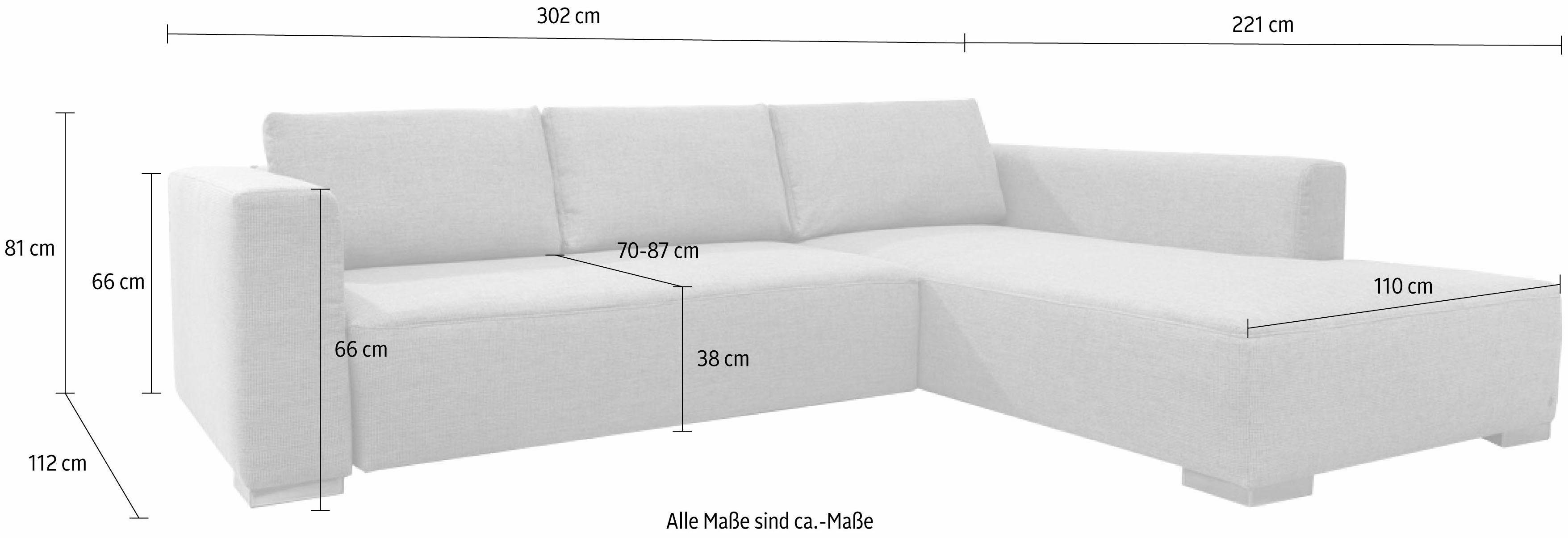 & HEAVEN der wahlweise COLLECTION, Ecksofa mit STYLE aus XL, COLORS Bettfunktion TOM TAILOR Bettkasten HOME