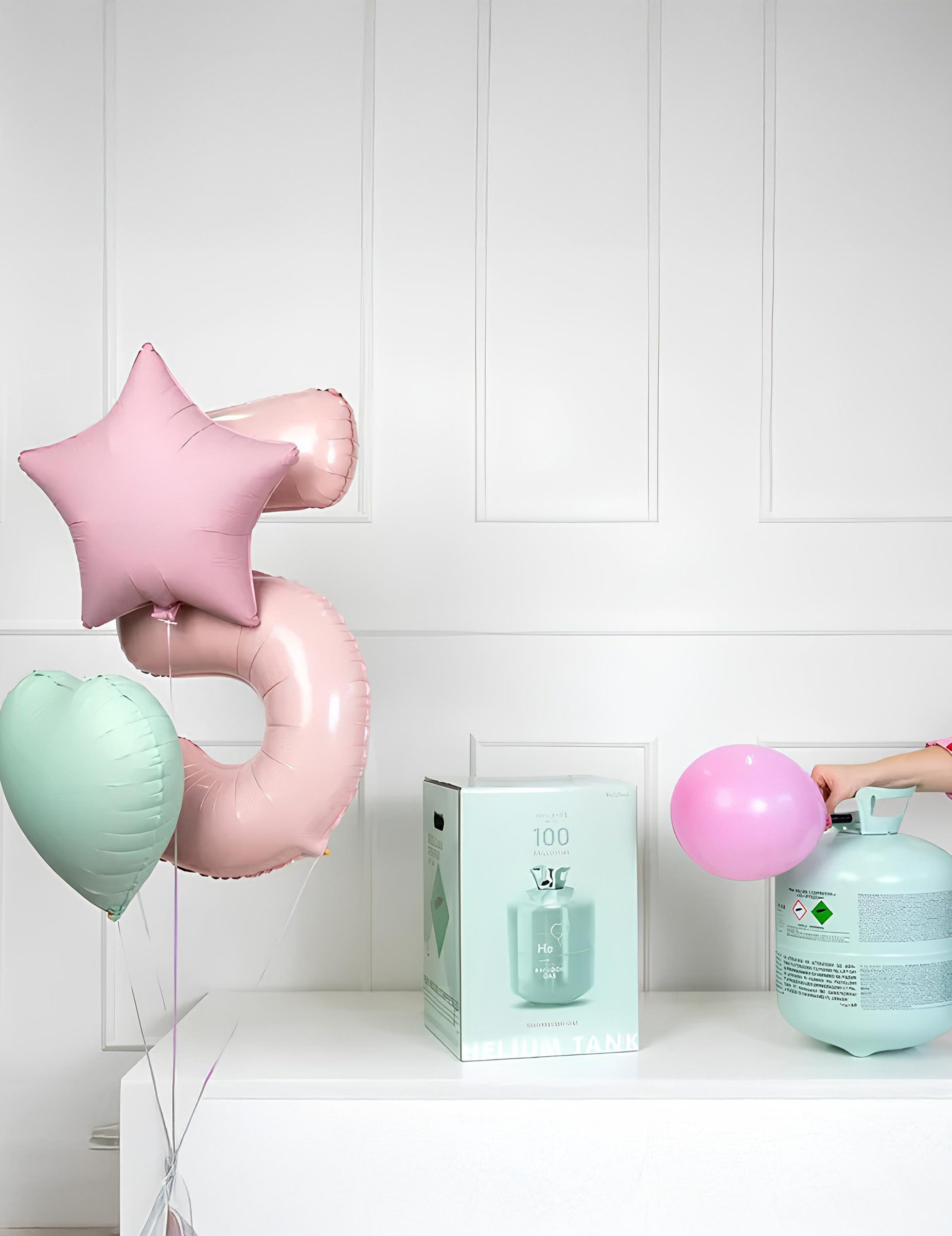partydeco Kostüm Extra Große Heliumflasche bis zu 90 Ballons