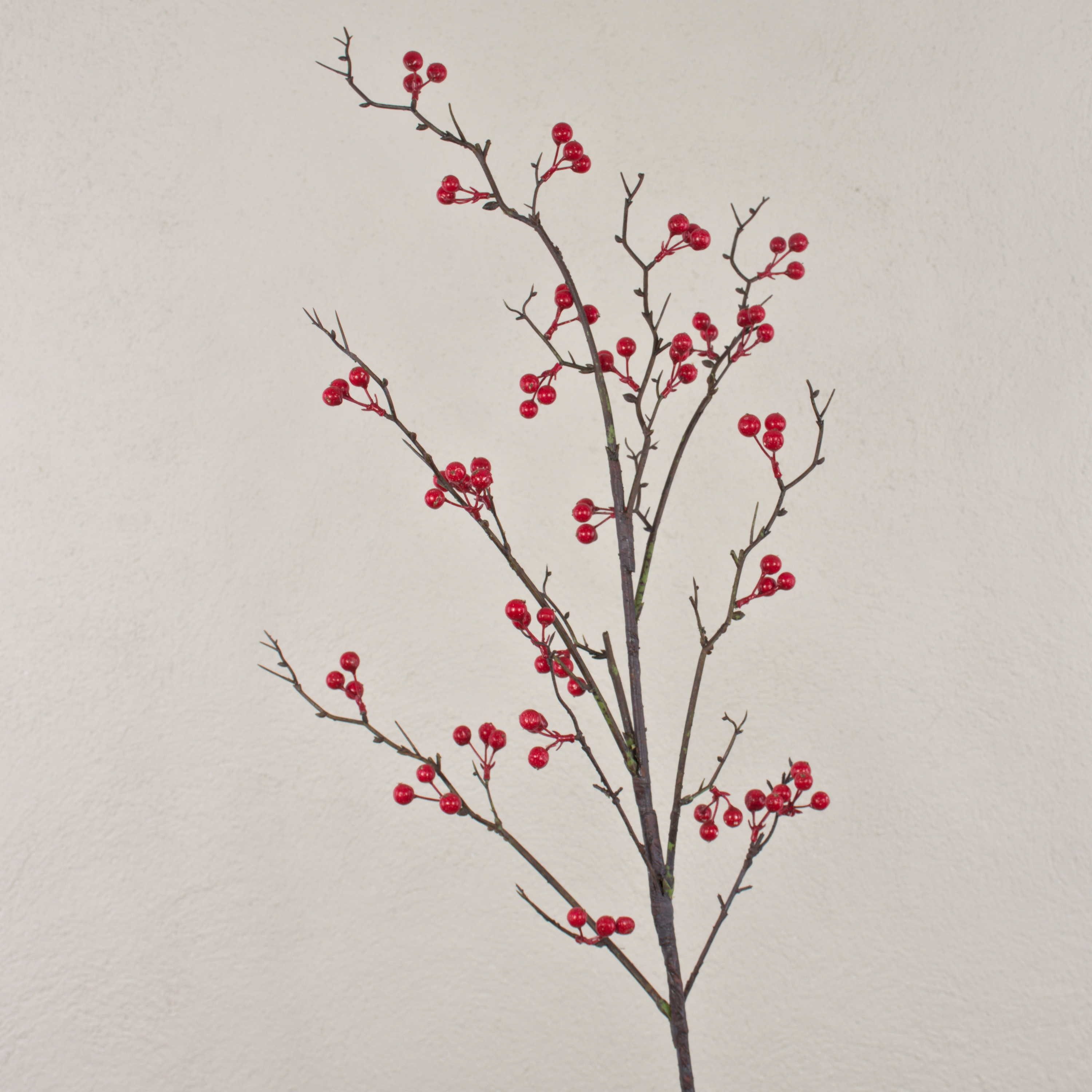Kunstzweig Kunst Scheinbeeren Zweig LEERDIK mit Früchten, rot, 120cm Scheinbeere, artplants, Höhe 115.0 cm