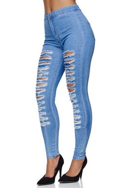 Elara High-waist-Jeans Elara Damen Jeans High Waist Destroyed (1-tlg)