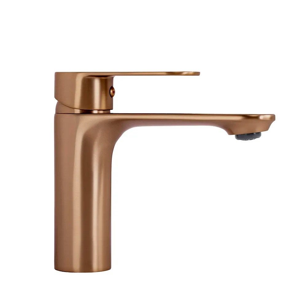 wohnwerk.idee Waschtischarmatur Design Wasserhahn in Gold / Kupfer Matt, Einhebelmischer aus Messing