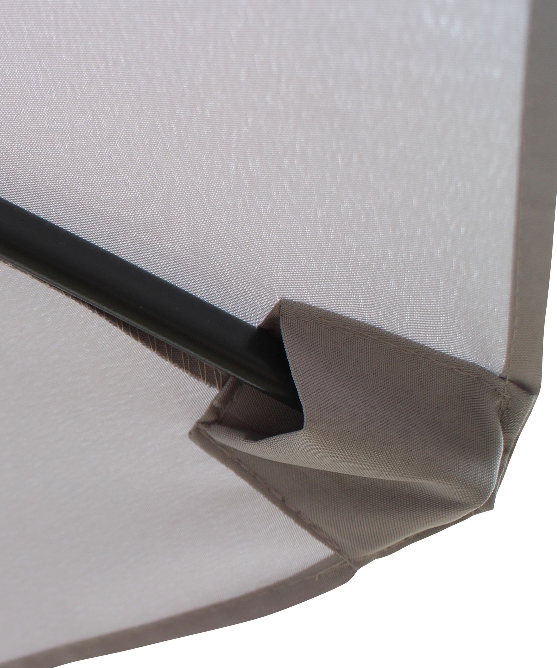 Pure Home & Garden Sonnenschirm Sunny 180 cm hellgrau Balkonschirm Kurbelschirm Gartenschirm, LxB: 180,00x180,00 cm, Sonnenschirm mit Kurbel, Sonnenschirm mit Kurbel, abknickbar / kippbar / knickbar / mit Kurbel