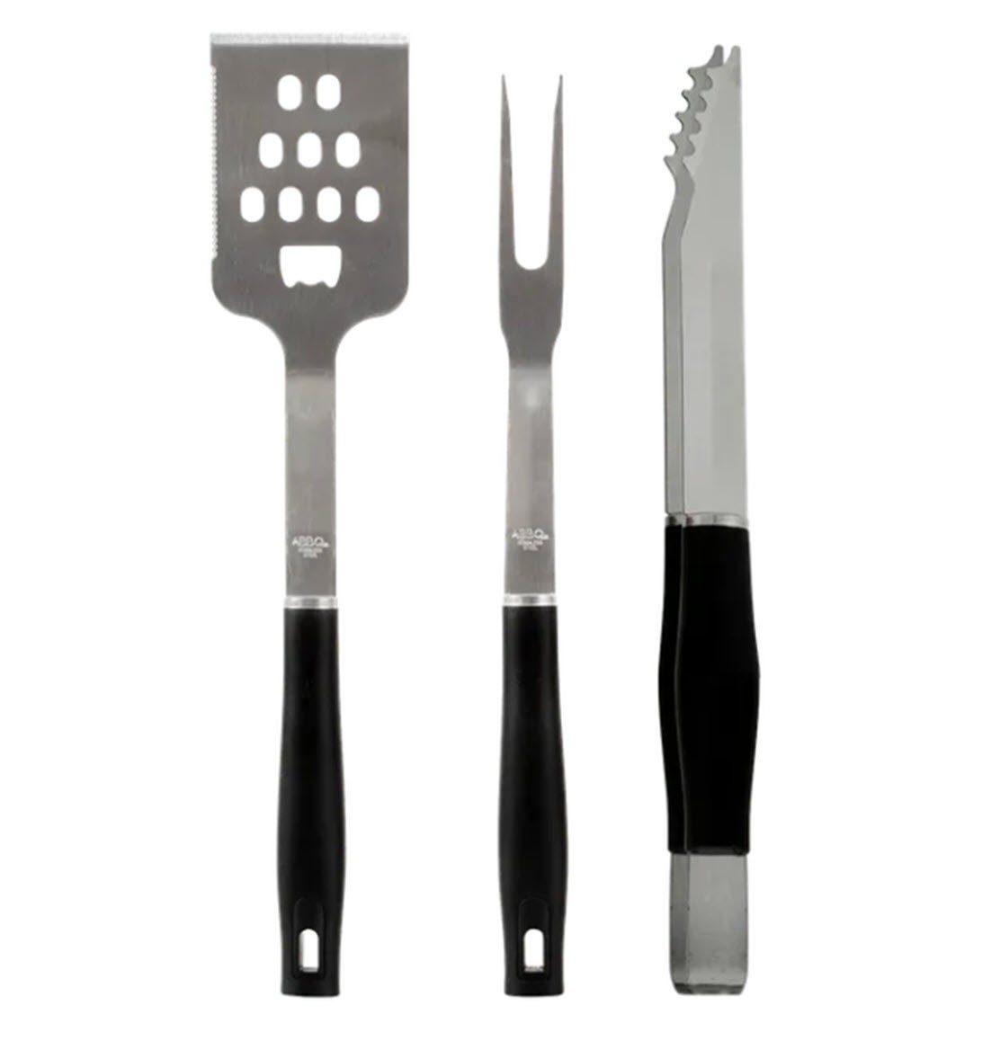 Spectrum Grillbesteck-Set Grillwerkzeug Deluxe 3 tlg. Edelstahl schwarz