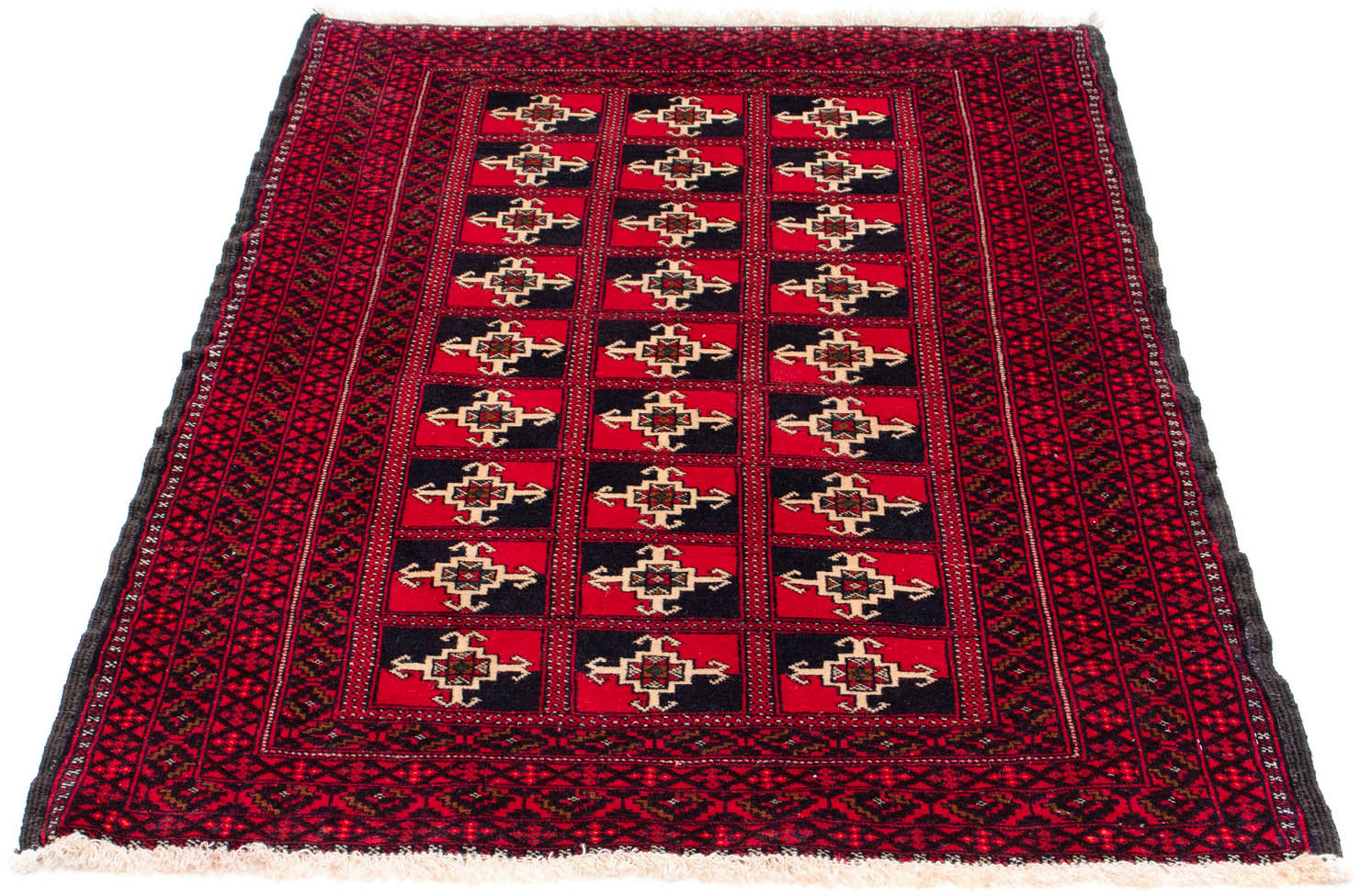 Orientteppich Belutsch - 137 x 97 cm - dunkelrot, morgenland, rechteckig, Höhe: 8 mm, Wohnzimmer, Handgeknüpft, Einzelstück mit Zertifikat | Kurzflor-Teppiche