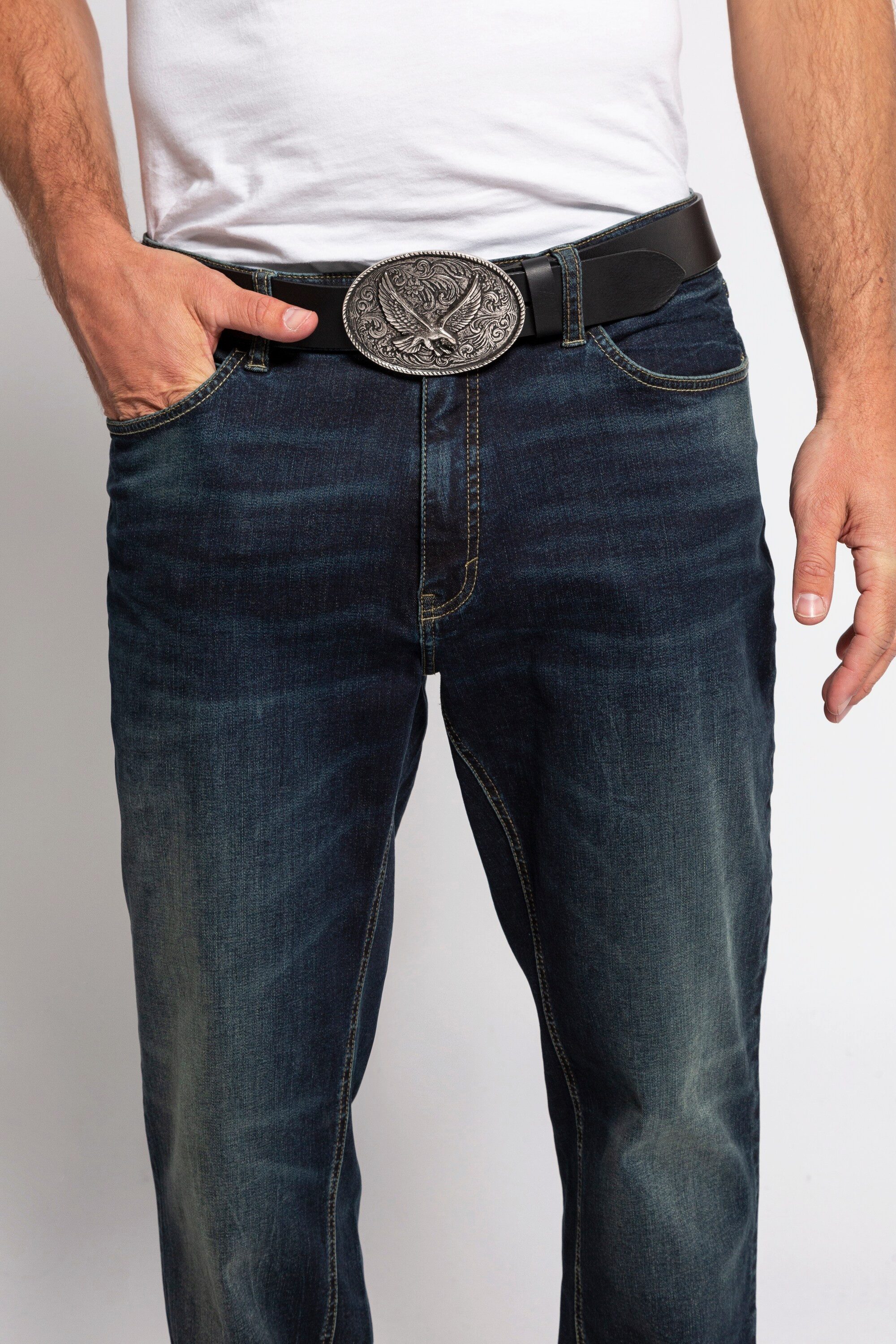 JP1880 Hüftgürtel Ledergürtel echtes Leder Adler-Koppelschließe