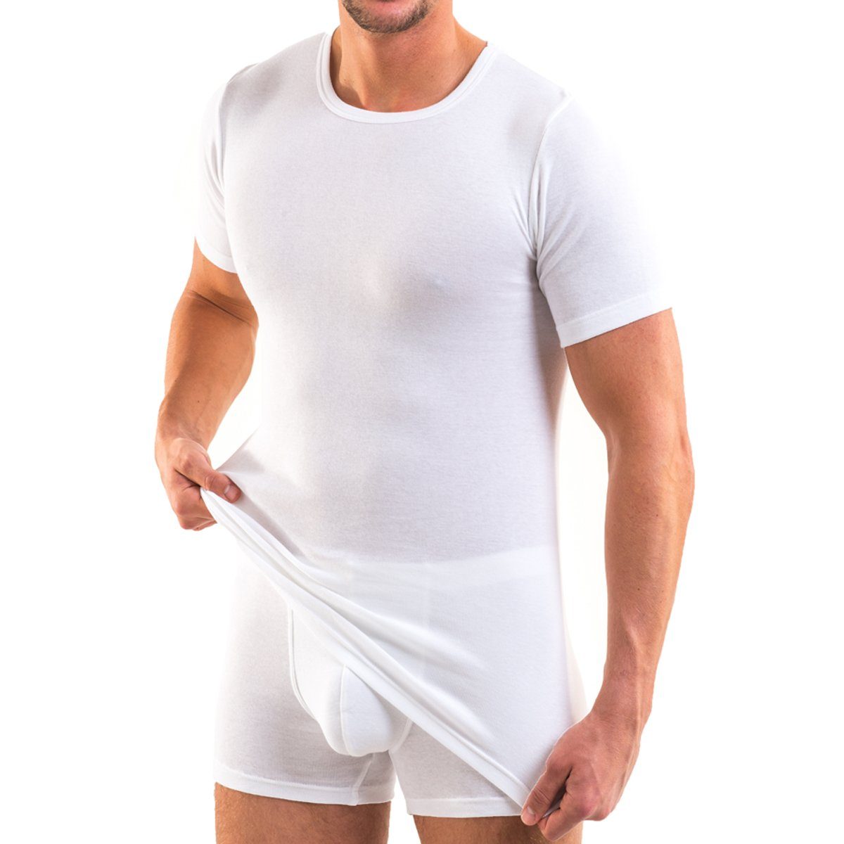 HERMKO Unterziehshirt 16800 Herren kurzarm Unterhemd aus Baumwolle /Modal, günstig online kaufen