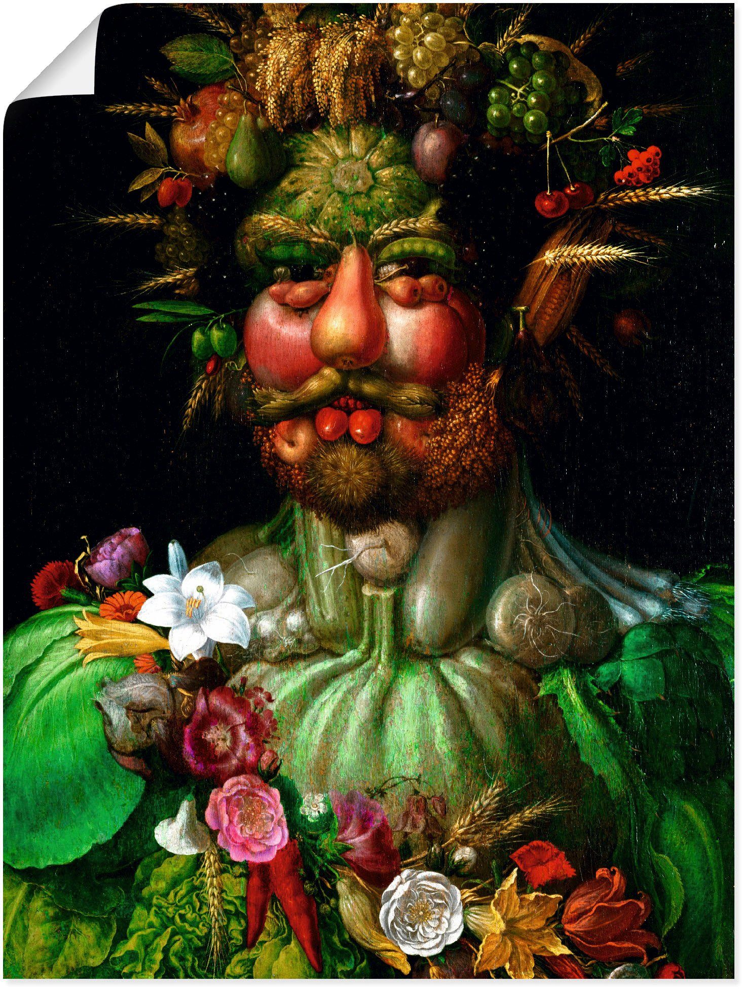 (Kaiser als 1590, Leinwandbild, in oder Artland II). Poster Wandaufkleber St), Größen Vertumnus versch. Wandbild Porträts Rudolf (1