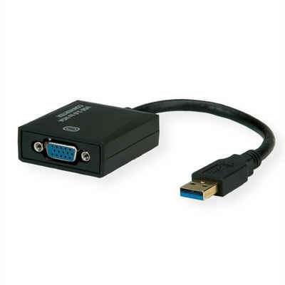 VALUE USB Display Adapter, USB 3.2 Gen 1 nach VGA Audio- & Video-Adapter USB 3 Typ A Männlich (Stecker) zu HD D-Sub 15-polig (HD-15), VGA Weiblich (Buchse), 15.0 cm