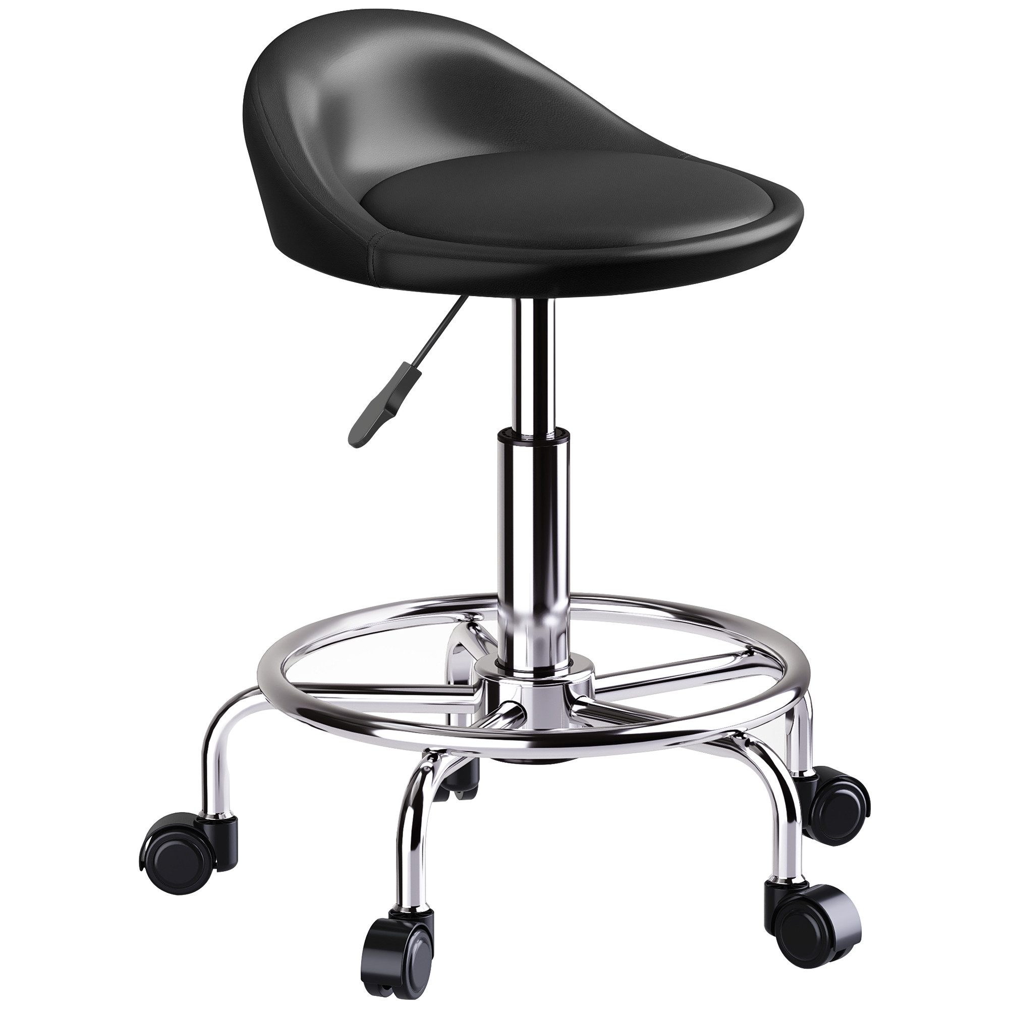 HOMCOM Drehhocker mit Rückenlehne, 59-75 cm (höhenverstellbar Rollhocker, 1 günstig online kaufen