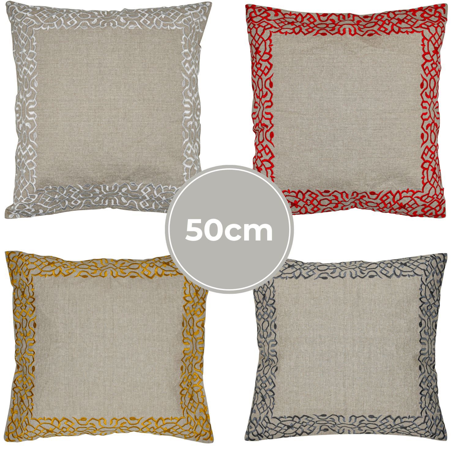 Marrakesch Orient & Mediterran Interior Zierkissen 4er Set Kissenbezug Handgefertigt Frisia Bunt 50x50cm, Boho Deko, (4 St)