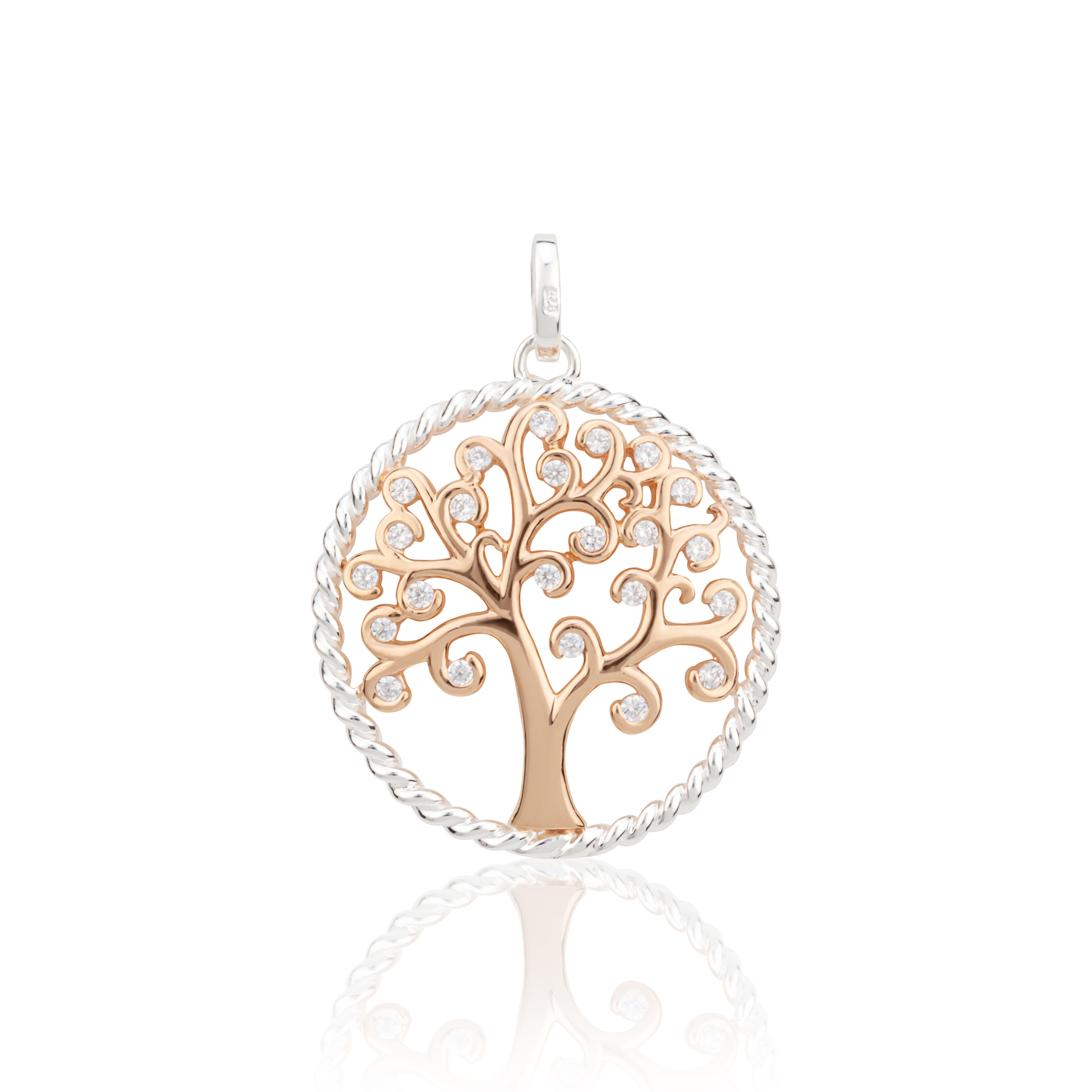 NKlaus Kettenanhänger 26mm Baum des Lebens Kettenanhänger 925 Sterling S (1 Stück)