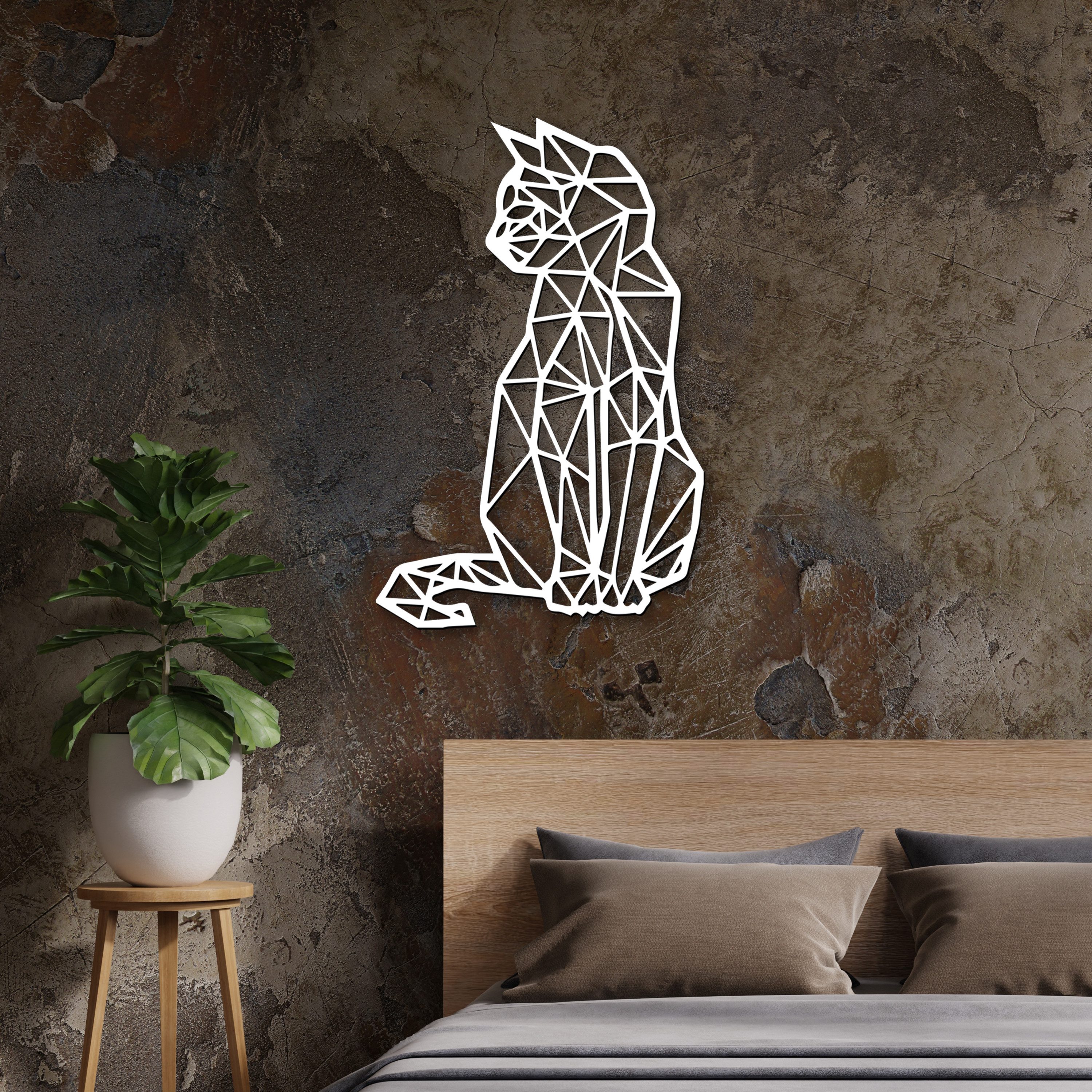 Namofactur Wandtattoo Polygon Katze XXL Wandtattoo