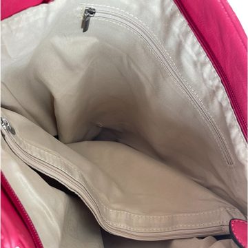 Taschen4life Schultertasche Damen Shopper 7067 pink, moderne Umhängetasche, schlichte Optik, einfarbig, breiter Trageriemen