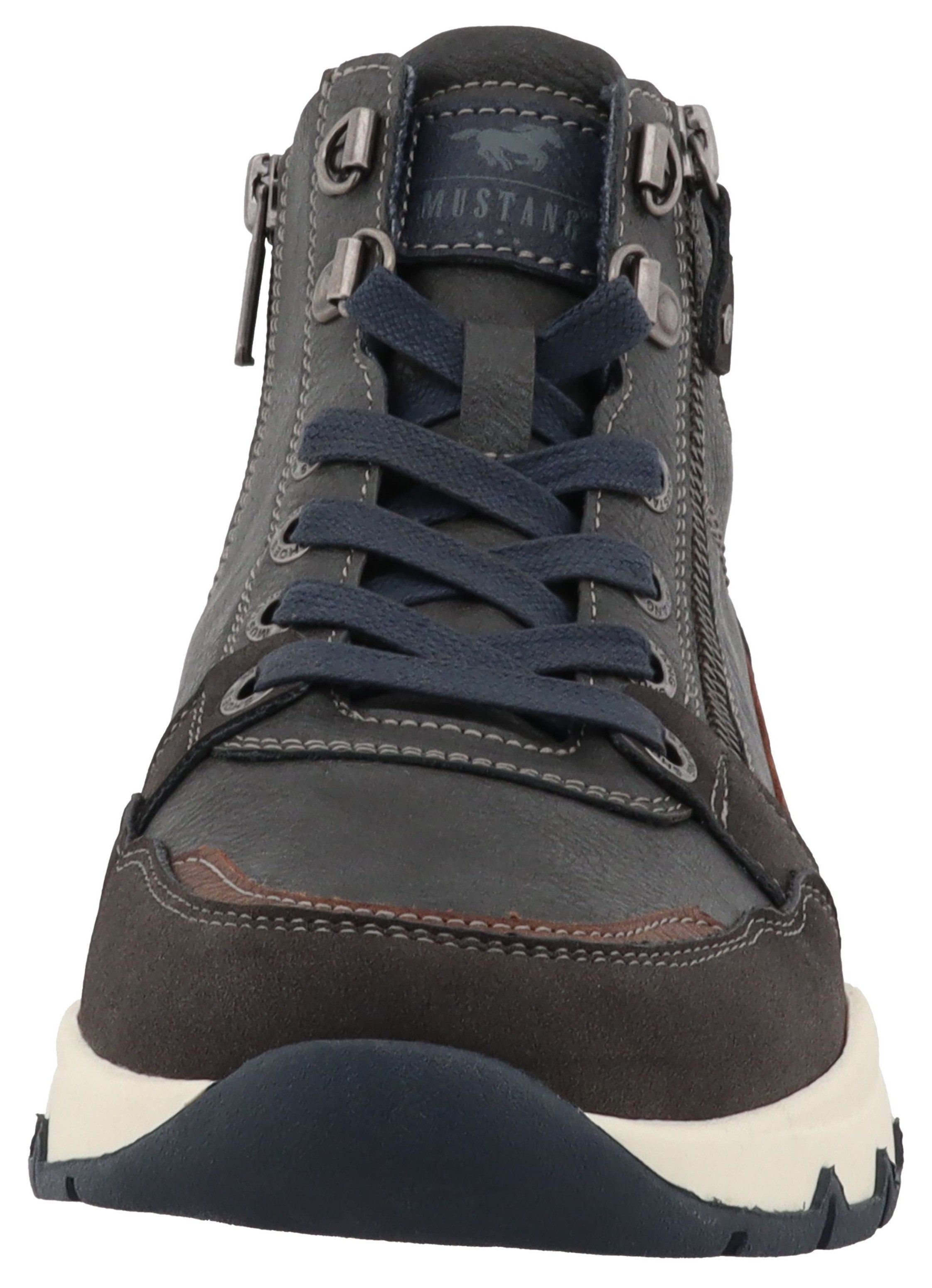 Mustang Shoes Mart Sneaker High Top Sneaker, Schnürboots mit Reißverschluss – Bild 4 von 5