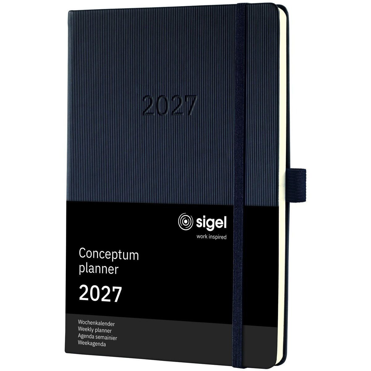 Taschenkalender Wochenkalender Conceptum 2027 Hardcover schwarz 400 Seiten ca. A5