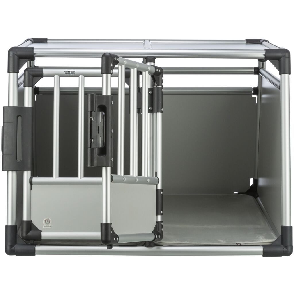 TRIXIE Tiertransportbox Doppel-Transportbox, Aluminium - hellgrau/silber - 93 × 64 × 83 cm