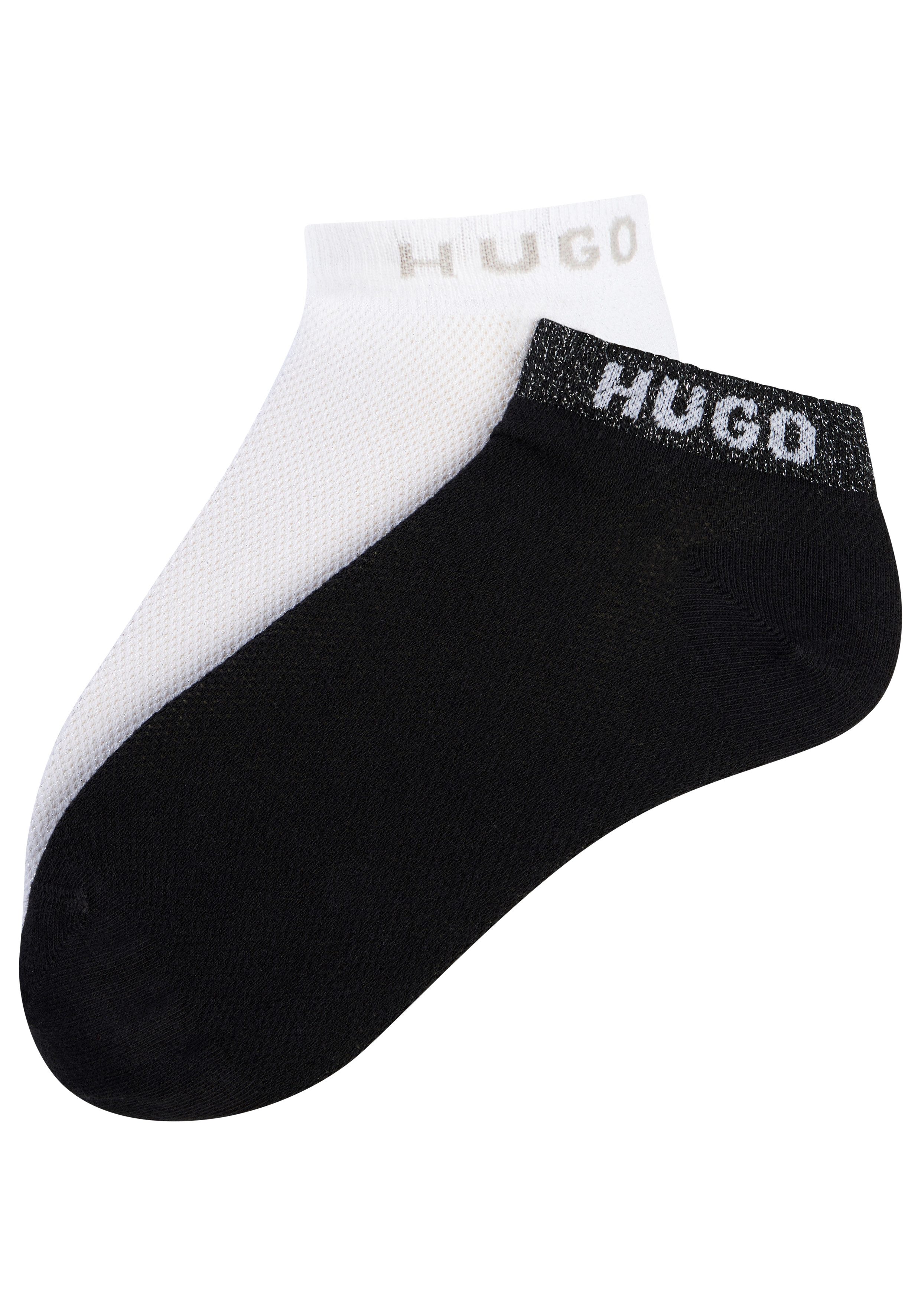 HUGO Sneakersocken 2P AS SHINY PIQ CC W (3-Paar) leicht schimmernd