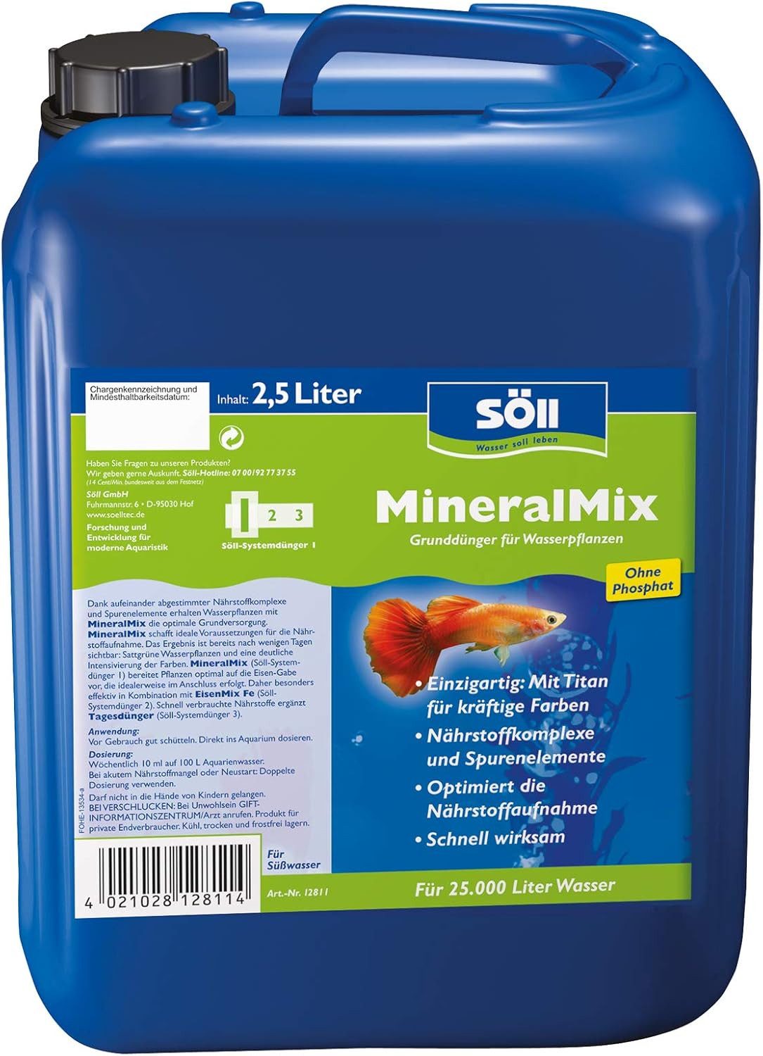Aquarien-Substrat Söll MineralMix Aqua 2500 ml für 25000 L Aquariendünger