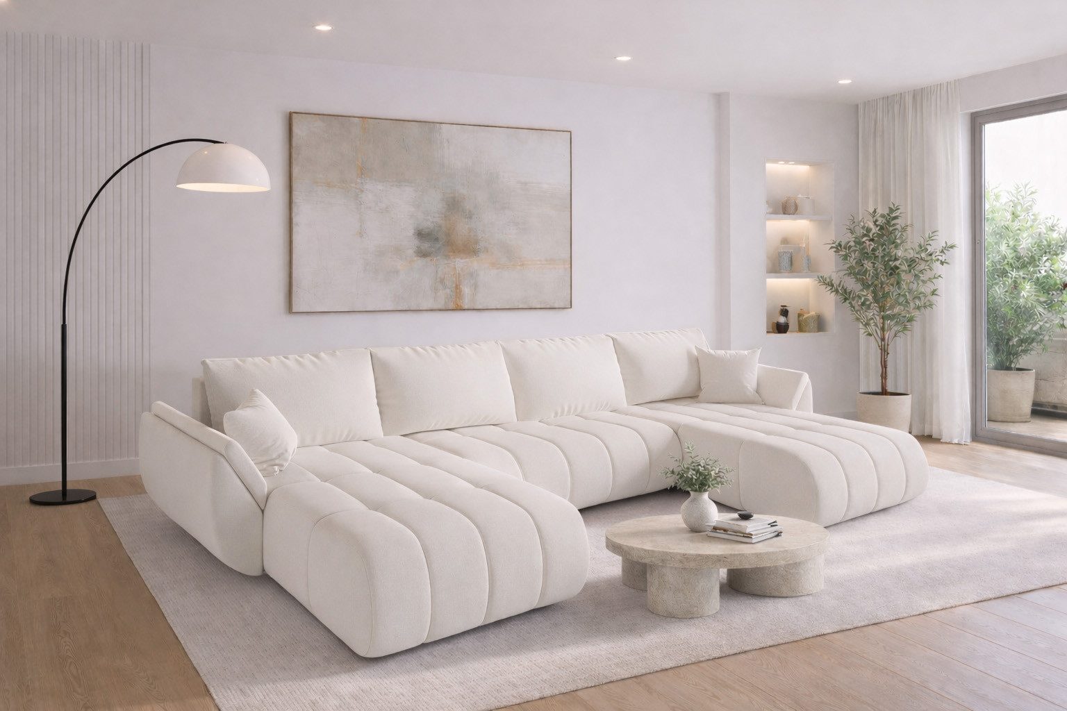 Kaiser Möbel Ecksofa TOKYO U PREMIUM im Stoff WIND Sofa mit Schlaffunktion und Bettkasten, Ecksofa U-Form, U-Form,Easy-Clean-Stoff WIND,Pflegeleicht & strapazierfähig