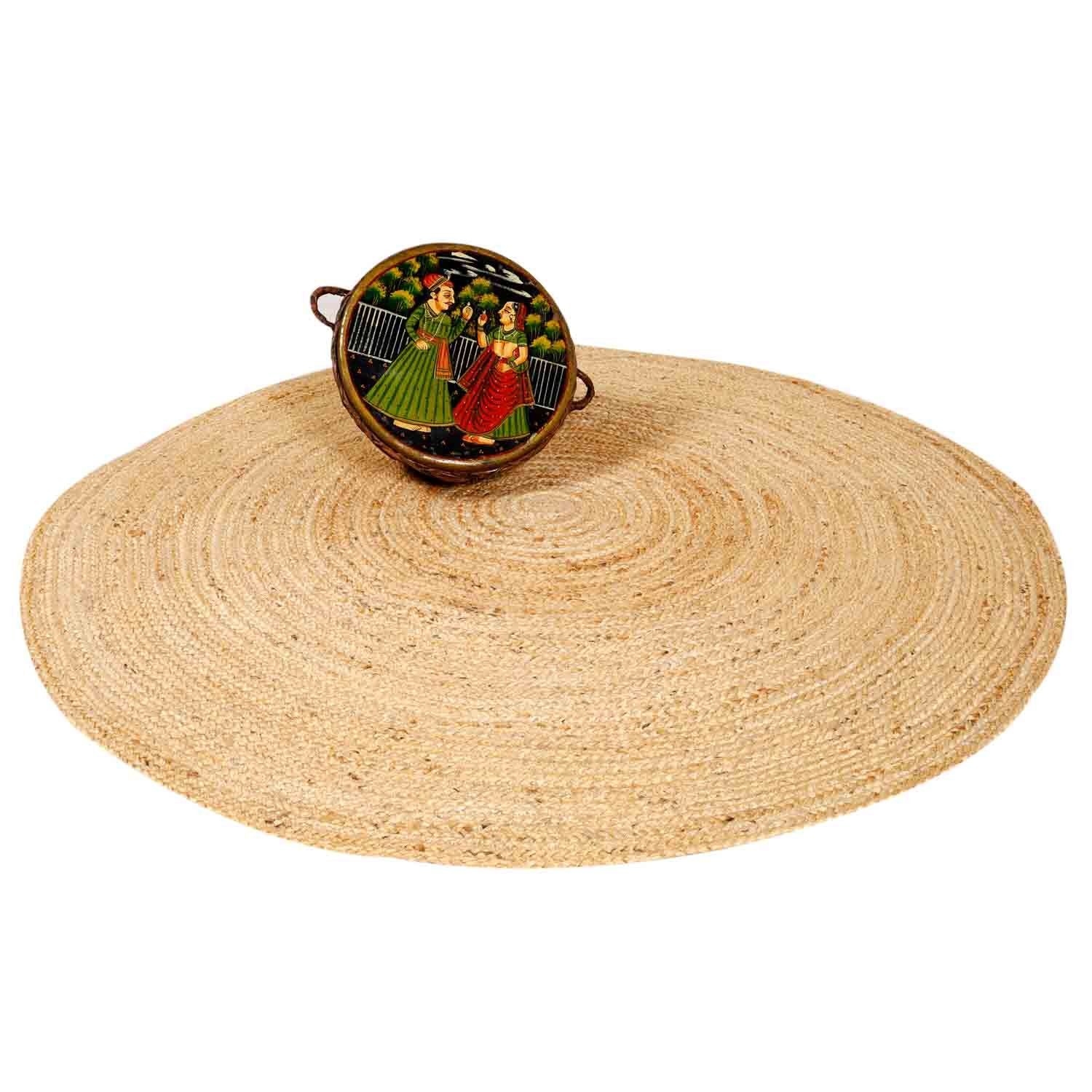 Casa Moro Teppich Jute Teppich Tamani Natur rund Boho Chic Teppich-Läufer, rund, aus 100% Naturfaser Jute handgeflochten