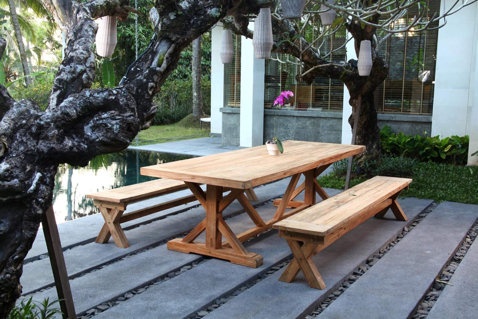 GardenPleasure Garden Gartentisch Tisch von KISAR aus Pleasure Teak Gartentisch recyceltem
