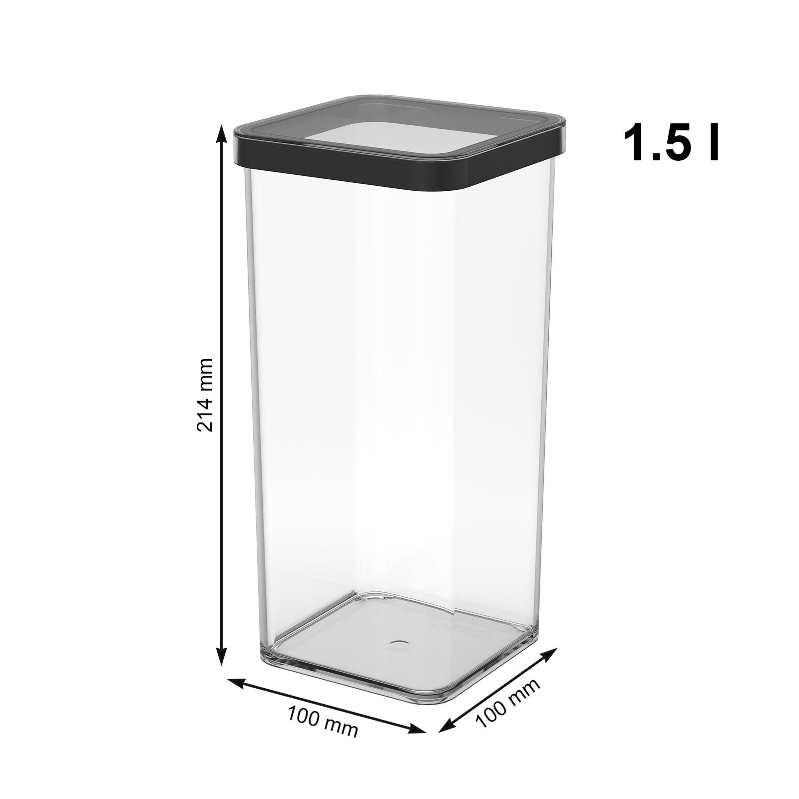 ROTHO Vorratsdose Loft 5er-Set Frischhaltedosen mit Deckel, stapelbar & luftdicht, Kunststoff, (Vorratsdosen-Set, 2 × 0,5 l, 1 × 1 l, 2 × 2,1 l – ideal für viel – Bild 4 von 5