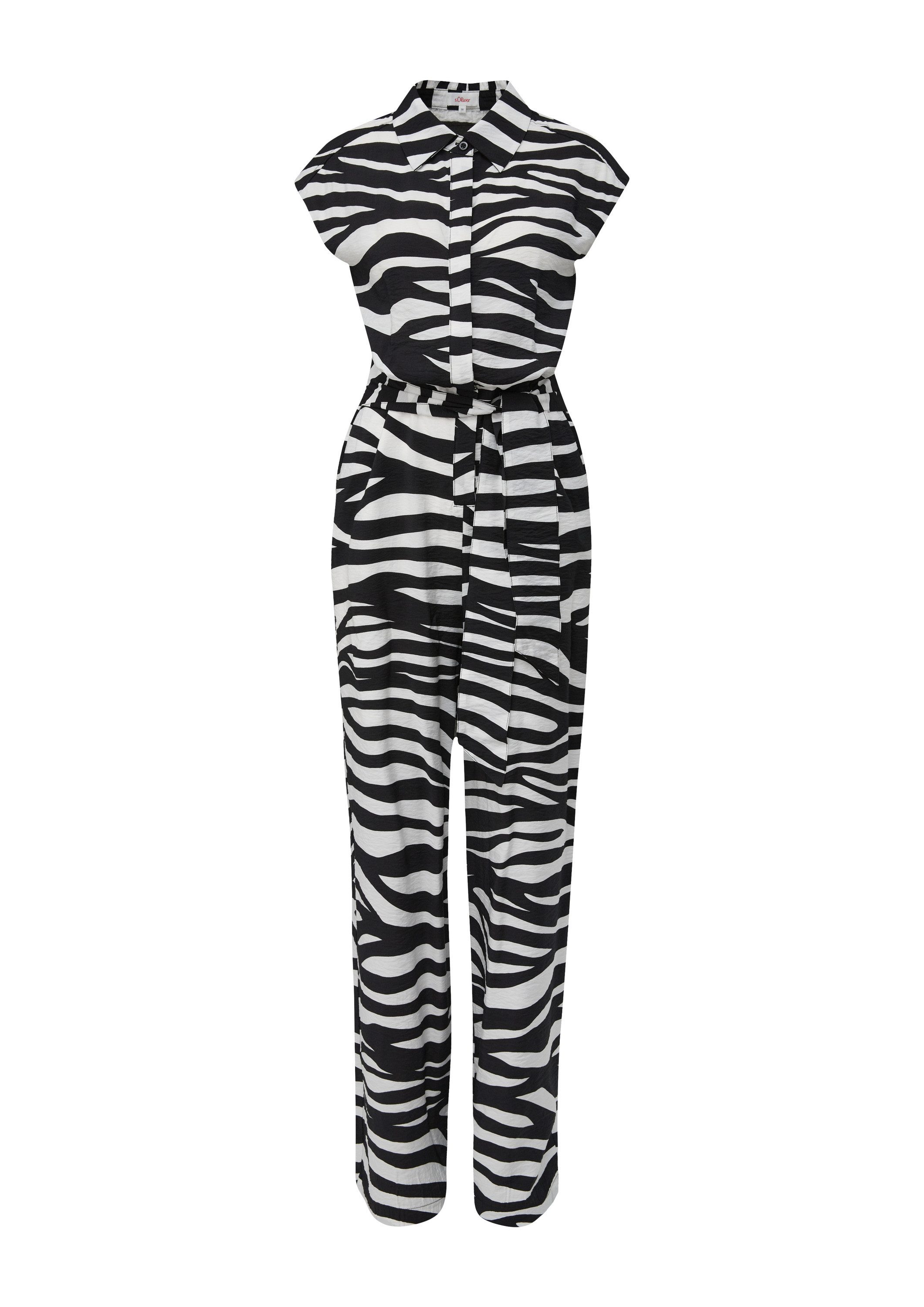 s.Oliver Jumpsuit Overall Ärmelloser Jumpsuit aus Viskose mit Bindegürtel günstig online kaufen