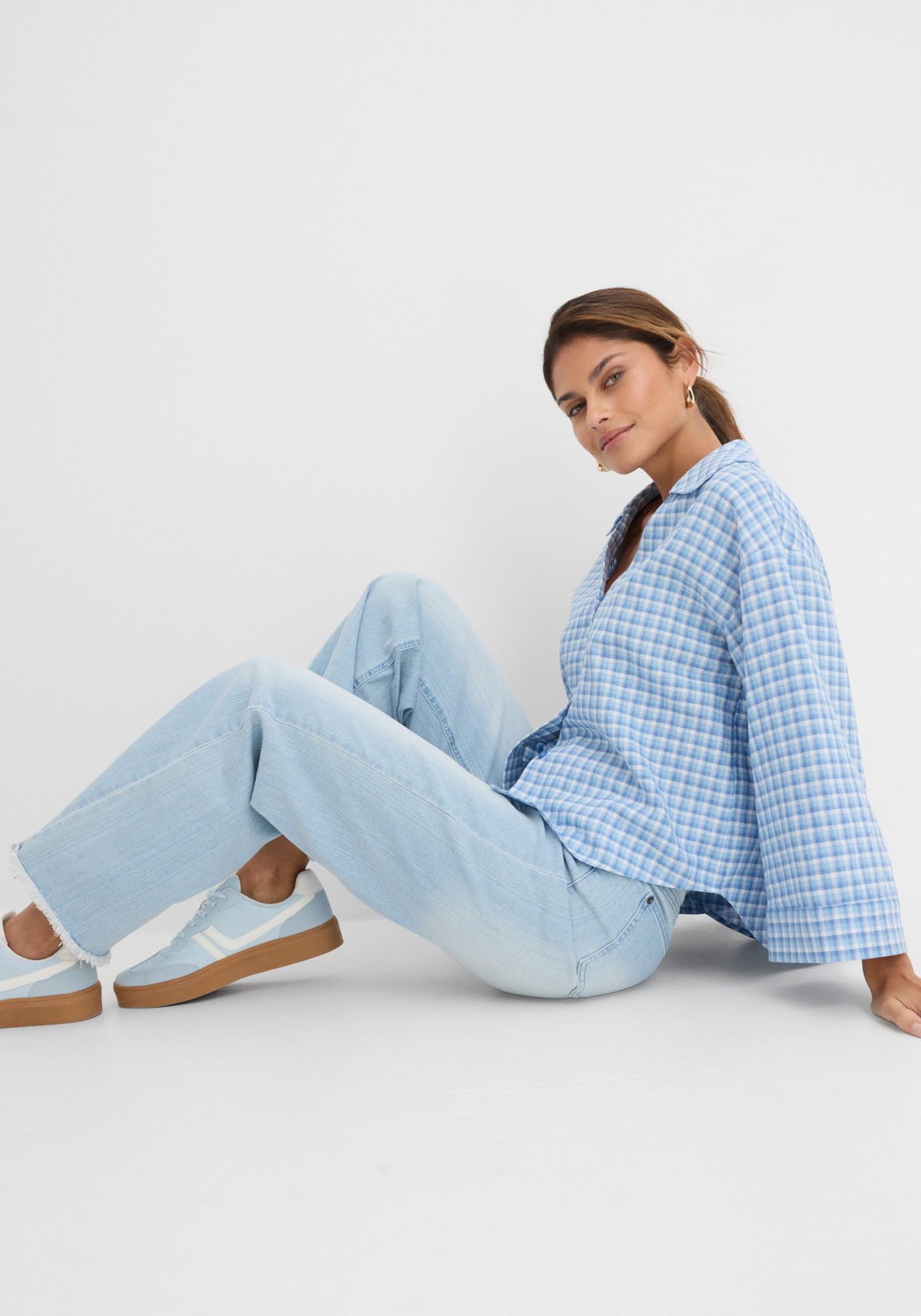 bonprix Weite Jeans Loose Fit Passform, aus Baumwollmischung mit Stretch