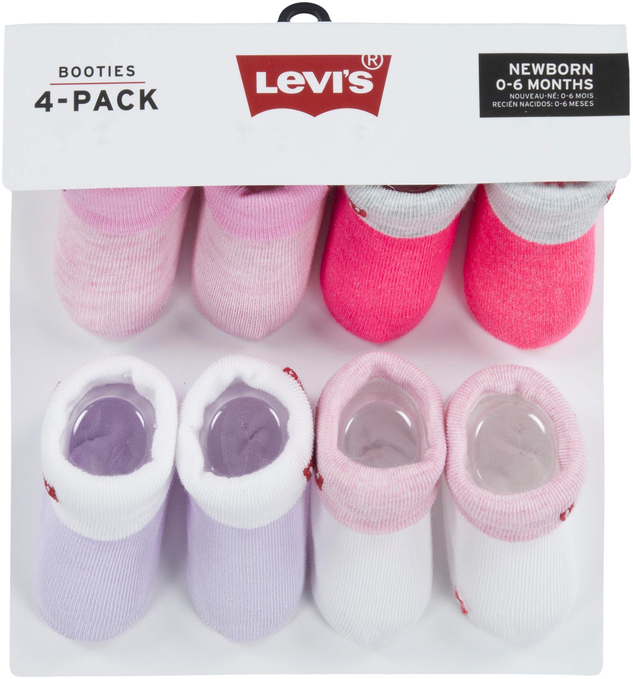 Levi's® Kids Socken 4PK Red Tab rosa UNISEX lila (8-Paar) Bootie /weiß