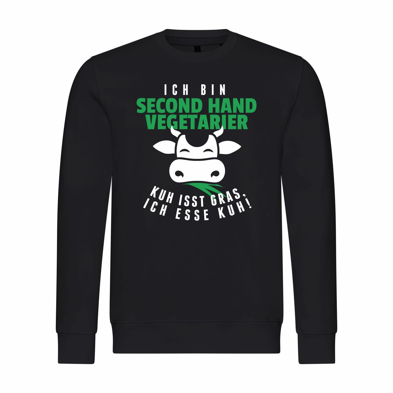 deinshirt Rundhalspullover Herren Pullover Second Hand Vegetarier Mit Print Motiv, Grafik