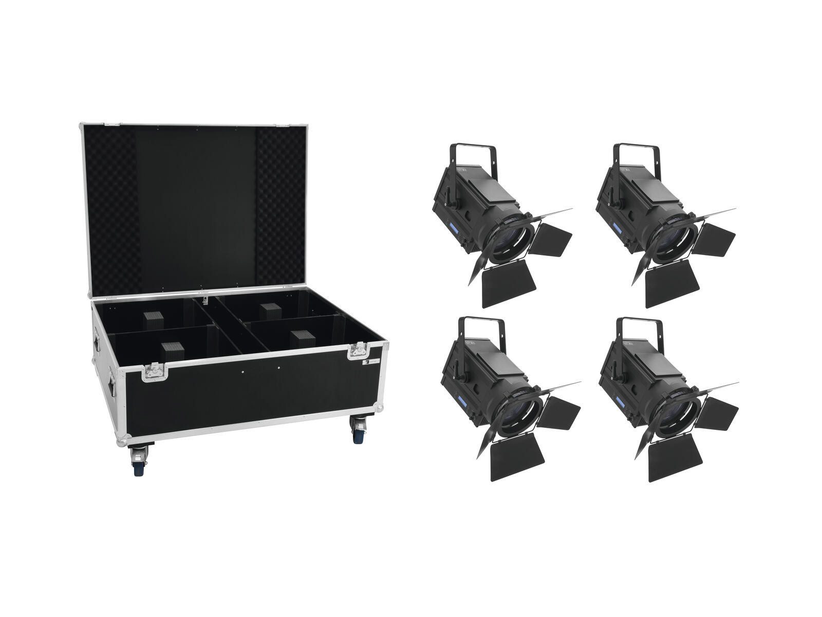 Discolicht EUROLITE Set 4x LED THA-250F + Case