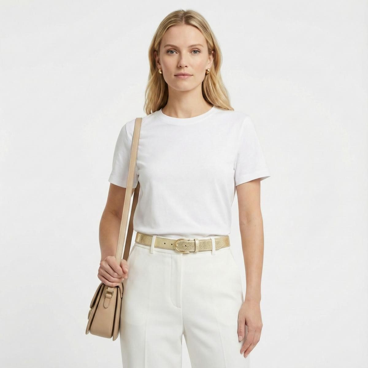 BELTINGER Ledergürtel Damen-Gürtel in Metall-Optik 3 cm - Goldener Leder-Gürtel Metallic-Loo (1-St)