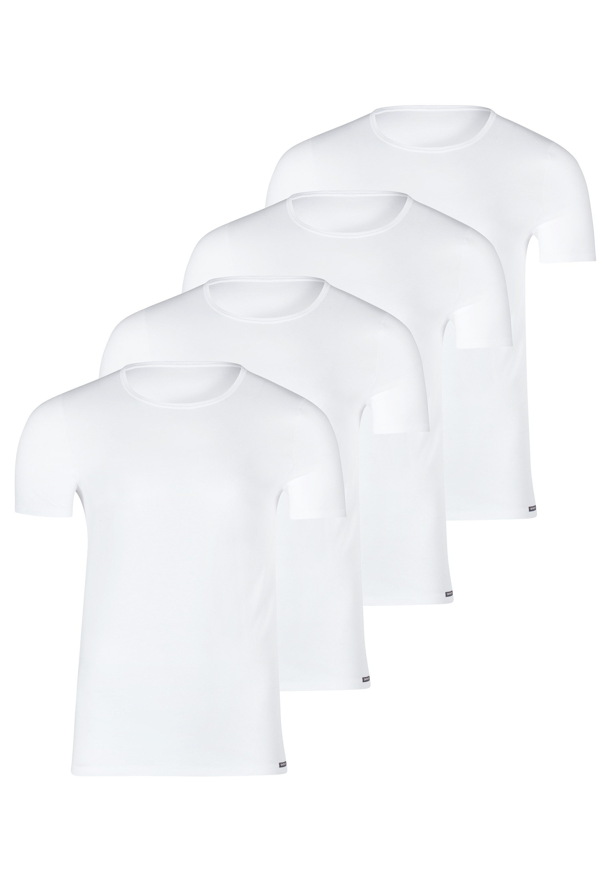 Skiny Unterhemd 4er Pack Unterhemd / Shirt Kurzarm (Spar-Set, 4-St) Unterhemd / Shirt Kurzarm - Baumwolle - T-Shirt mit Rundhalsausschnitt