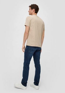 QS Stoffhose Jeans Rick / Slim Fit / Mid Rise / Slim Leg Label-Patch