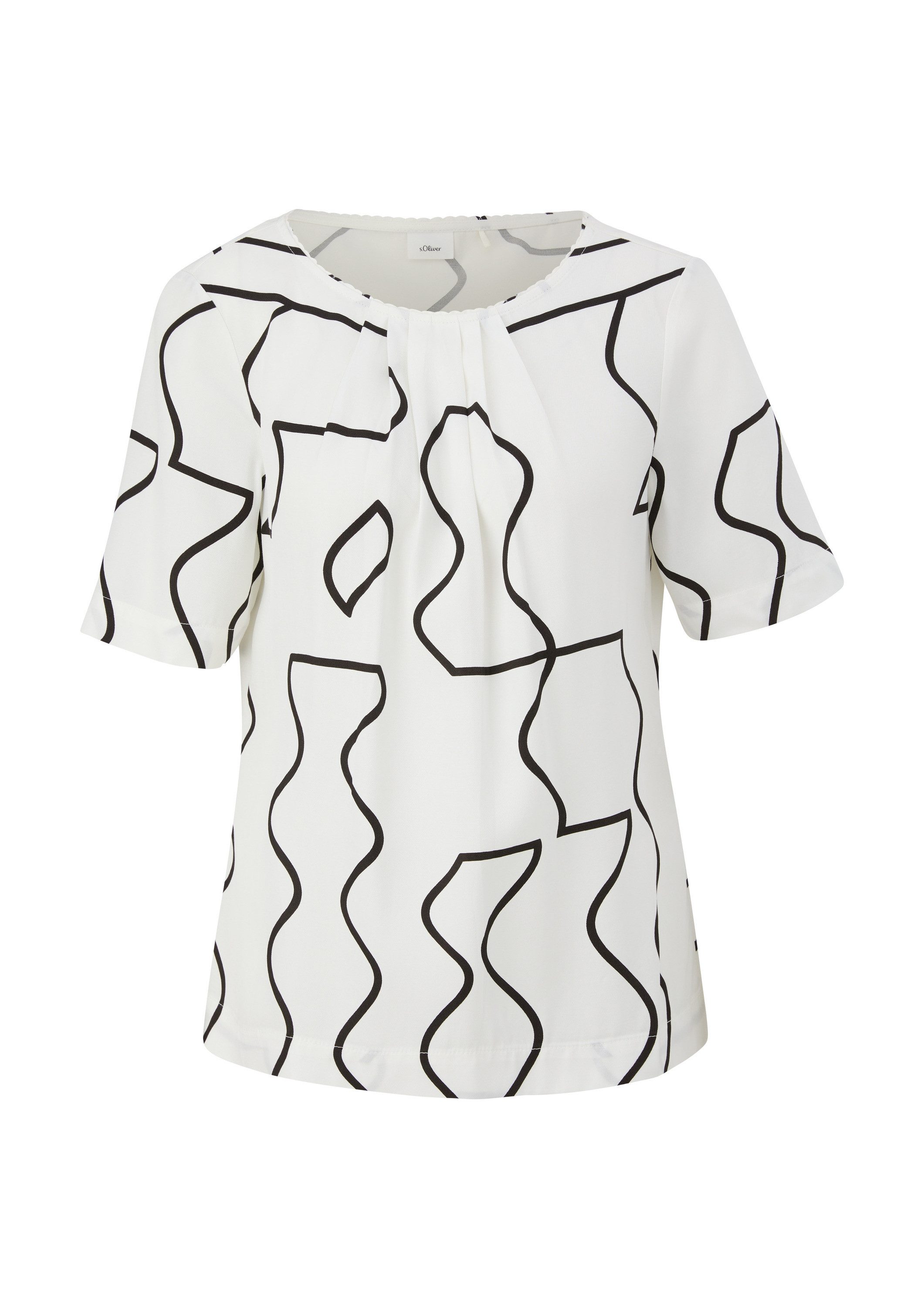 s.Oliver Kurzarmbluse Bluse Bluse aus Viskose