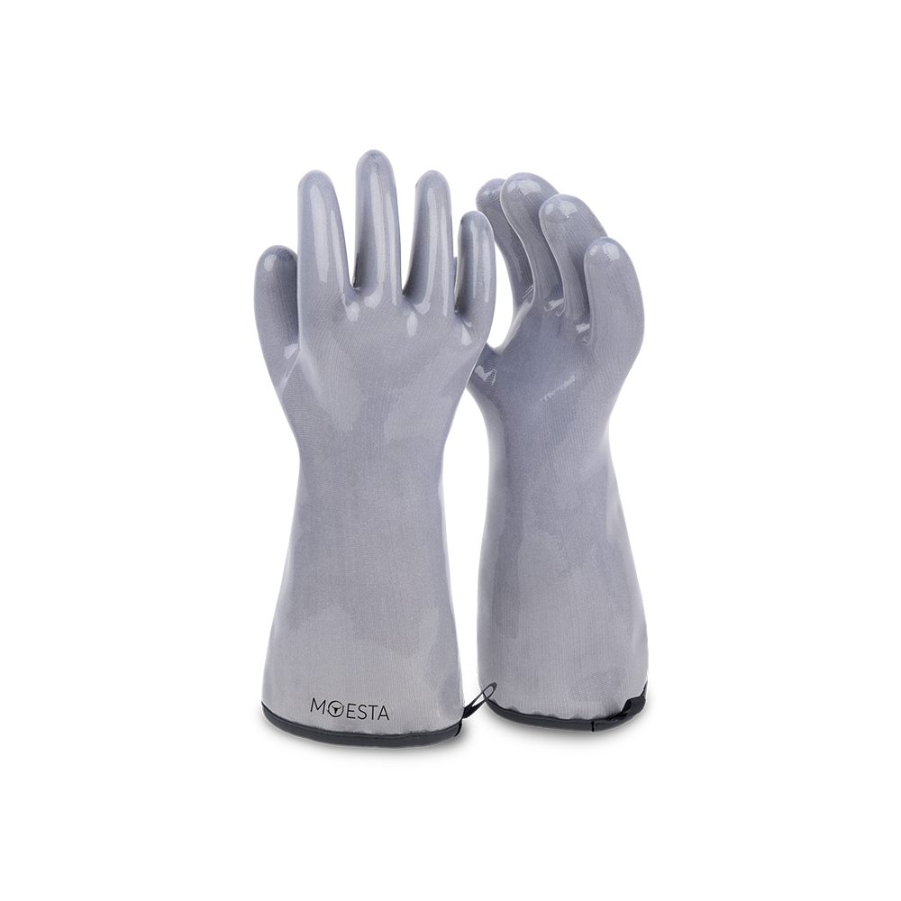 Moesta BBQ Grillhandschuhe HeatPro Hitzehandschuhe - Grillhandschuh Silikon - Grill + Haushalt, hitzebeständig, Maschinenwäsche, hygienisch, Softies Innenfutter