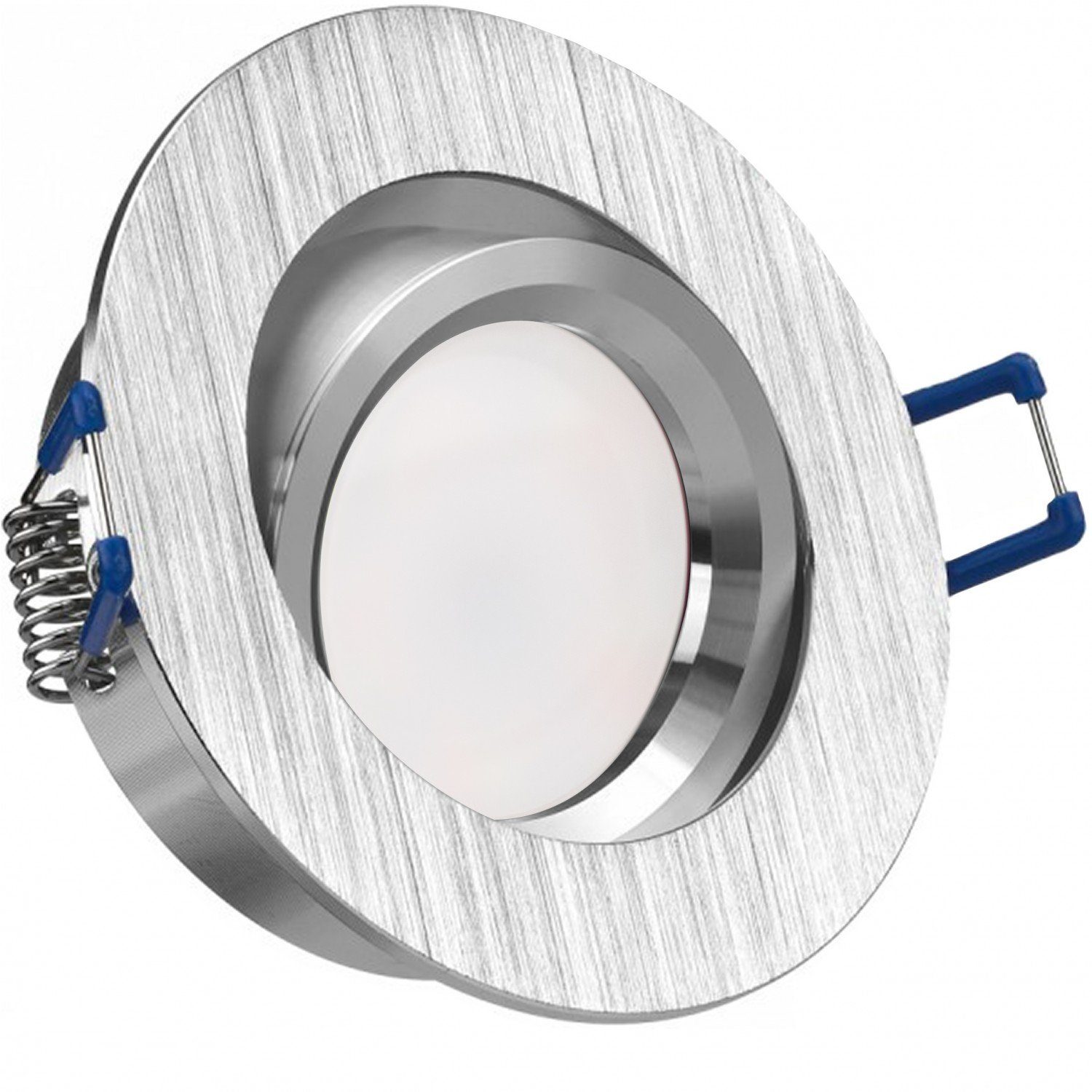 LEDANDO LED extra flach LED aluminium Set gebürstet Einbaustrahler 5W in Einbaustrahler mit Leuch