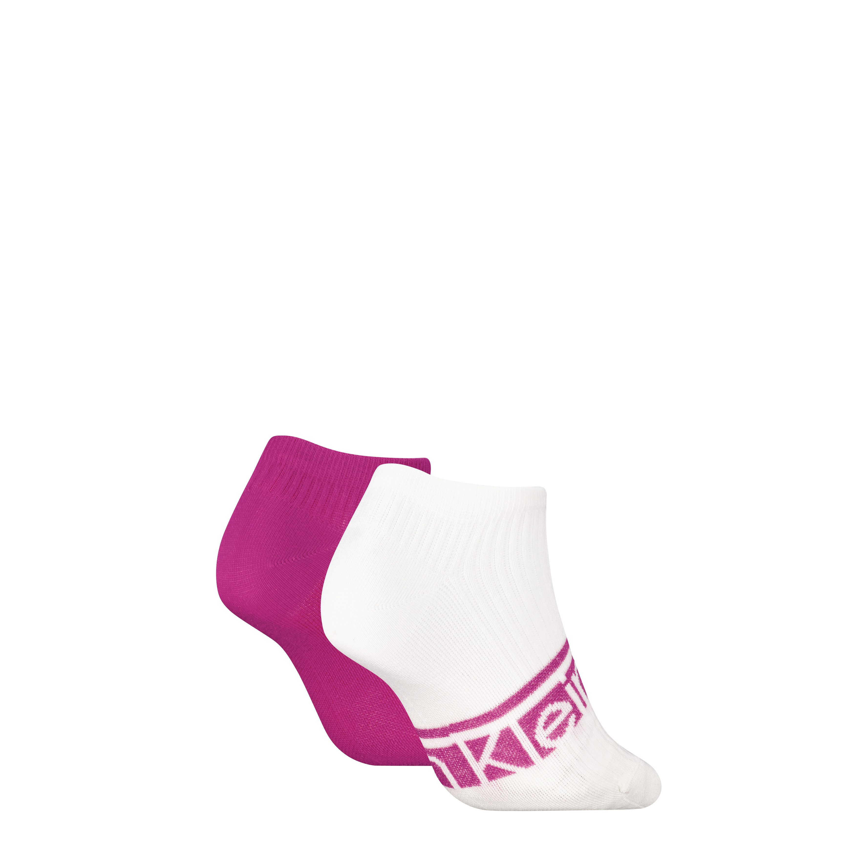 Calvin Klein Sneakersocken CK WOMEN SNEAKER LOGO STRIPE (2 Paar) mit Logoschriftzug, Cotton-Mix