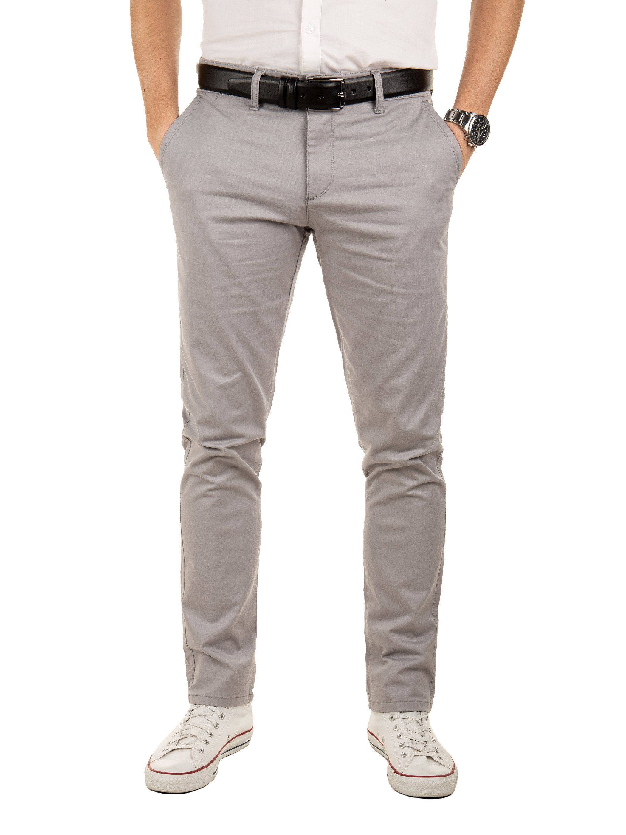 Chinohose Modische Chino Hose Dustin von YAZUBI mit Gürtel