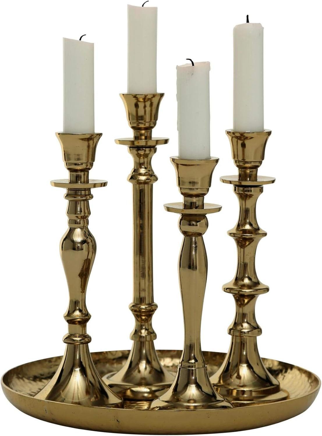 BOLTZE Kerzenständer Kerzenleuchter 5-tlg. Set Barockstil in Gold Kerzenständer